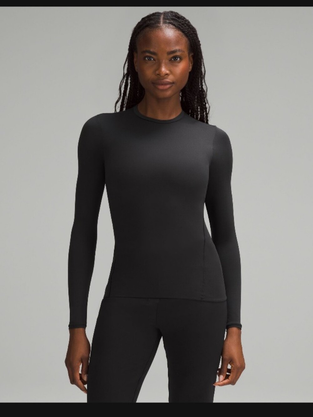 Luluemon Wundermost Nulu Crewneck Long-Sleeve Top in Black